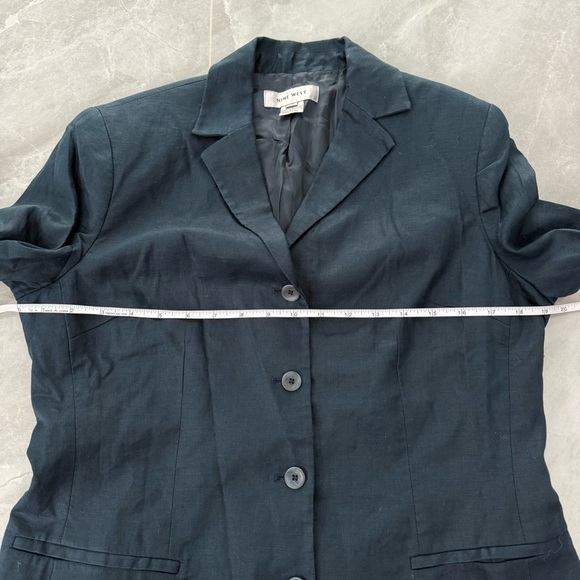 Women’s Nine West Linen Long Sleeve Button Down Blazer Jacket Size 10 - Picture 14 of 15